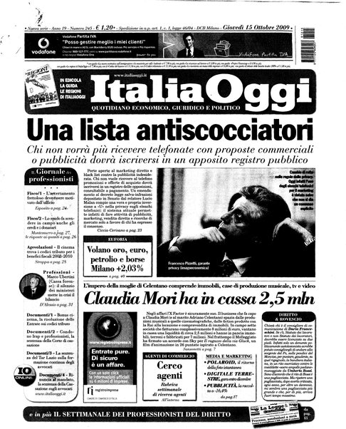 Italia oggi : quotidiano di economia finanza e politica